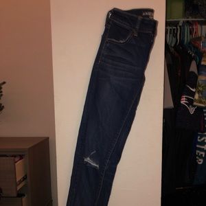Dark American frayed jeans